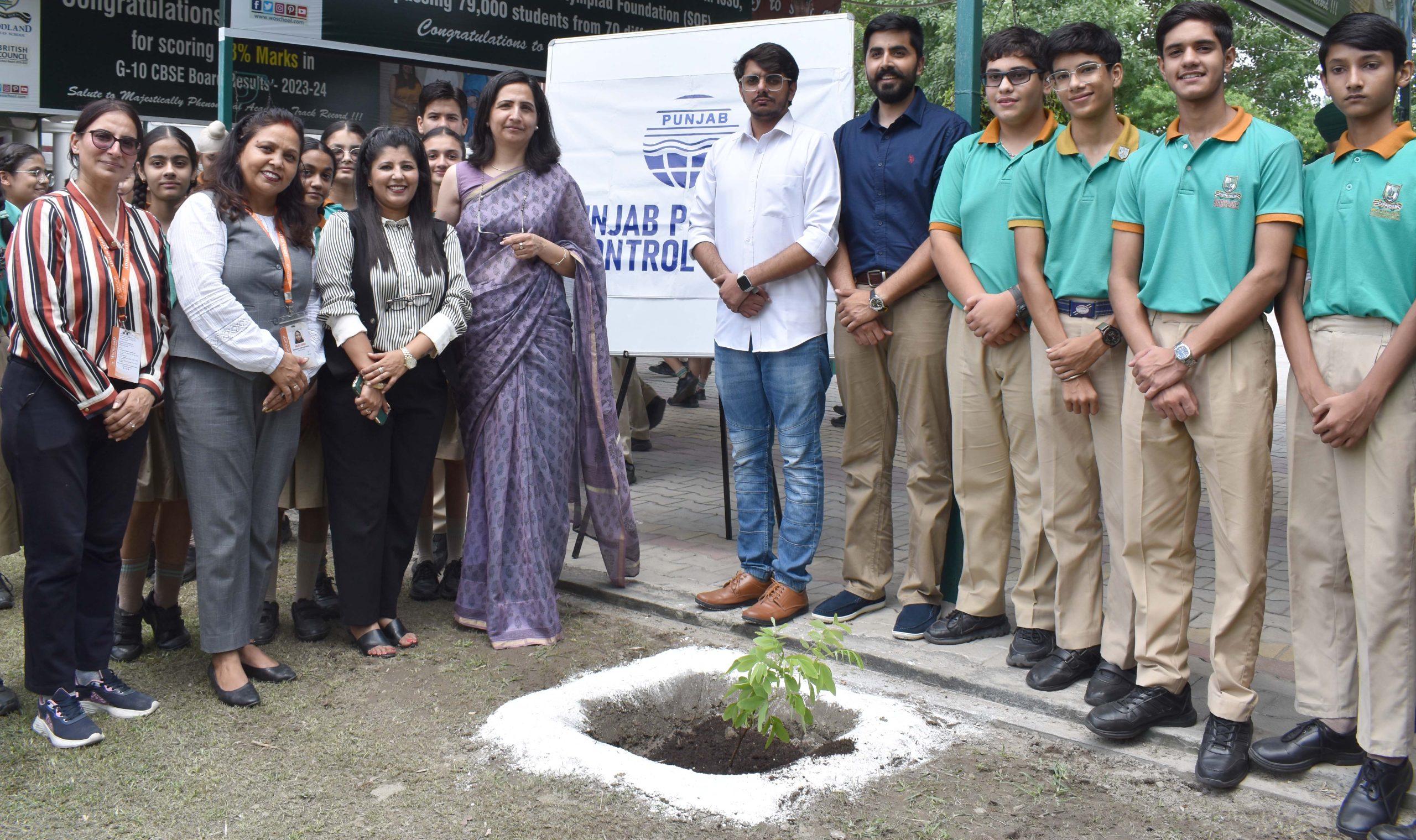 Awareness seminar organized by planting saplings at Woodland Overseas School.