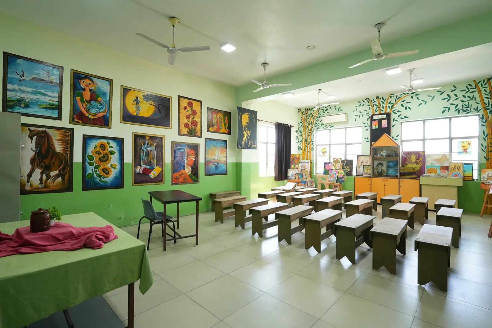 Art studio with easels