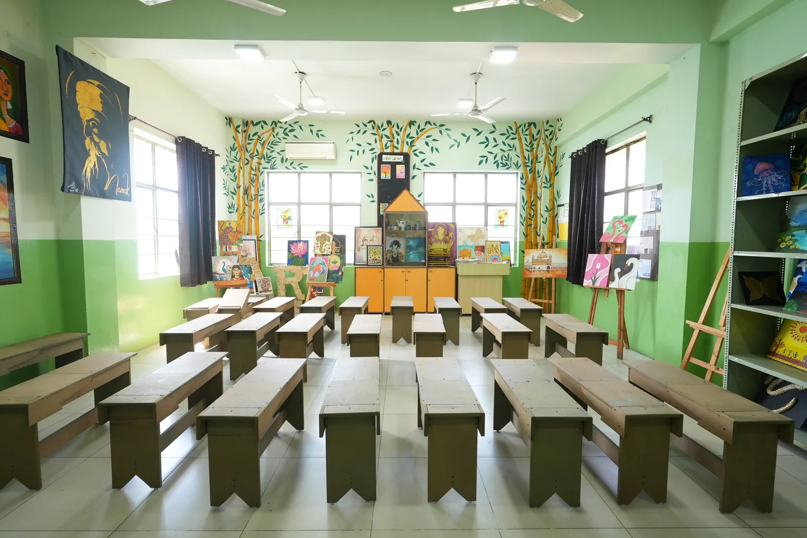 Art room wide interior view