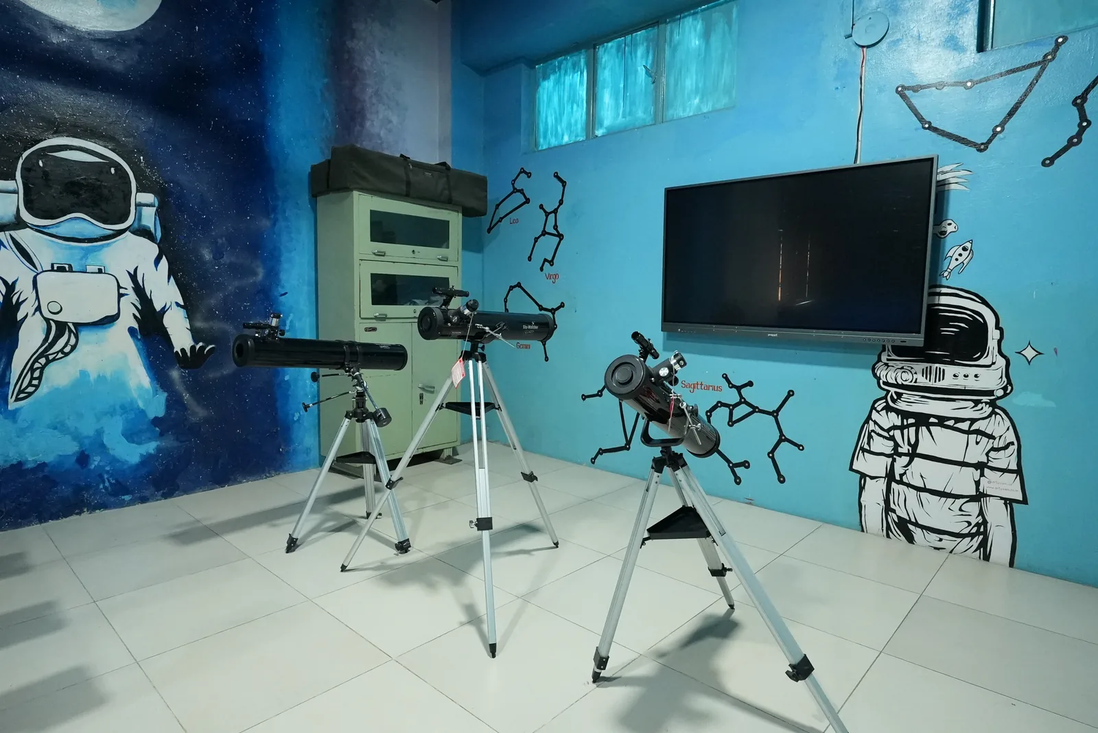 Astronomy room with zodiac constellation wall art