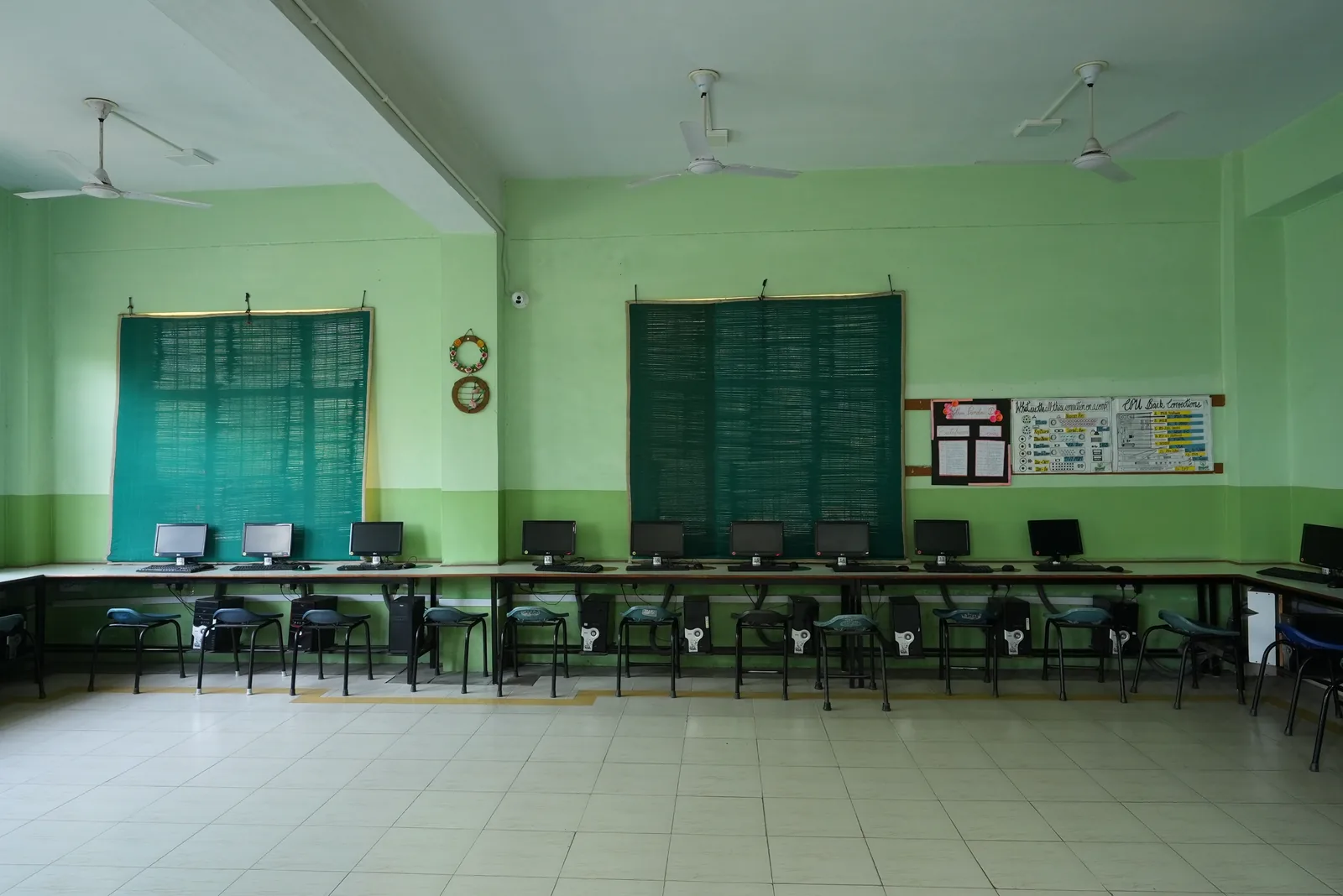 Computer lab desktop stations