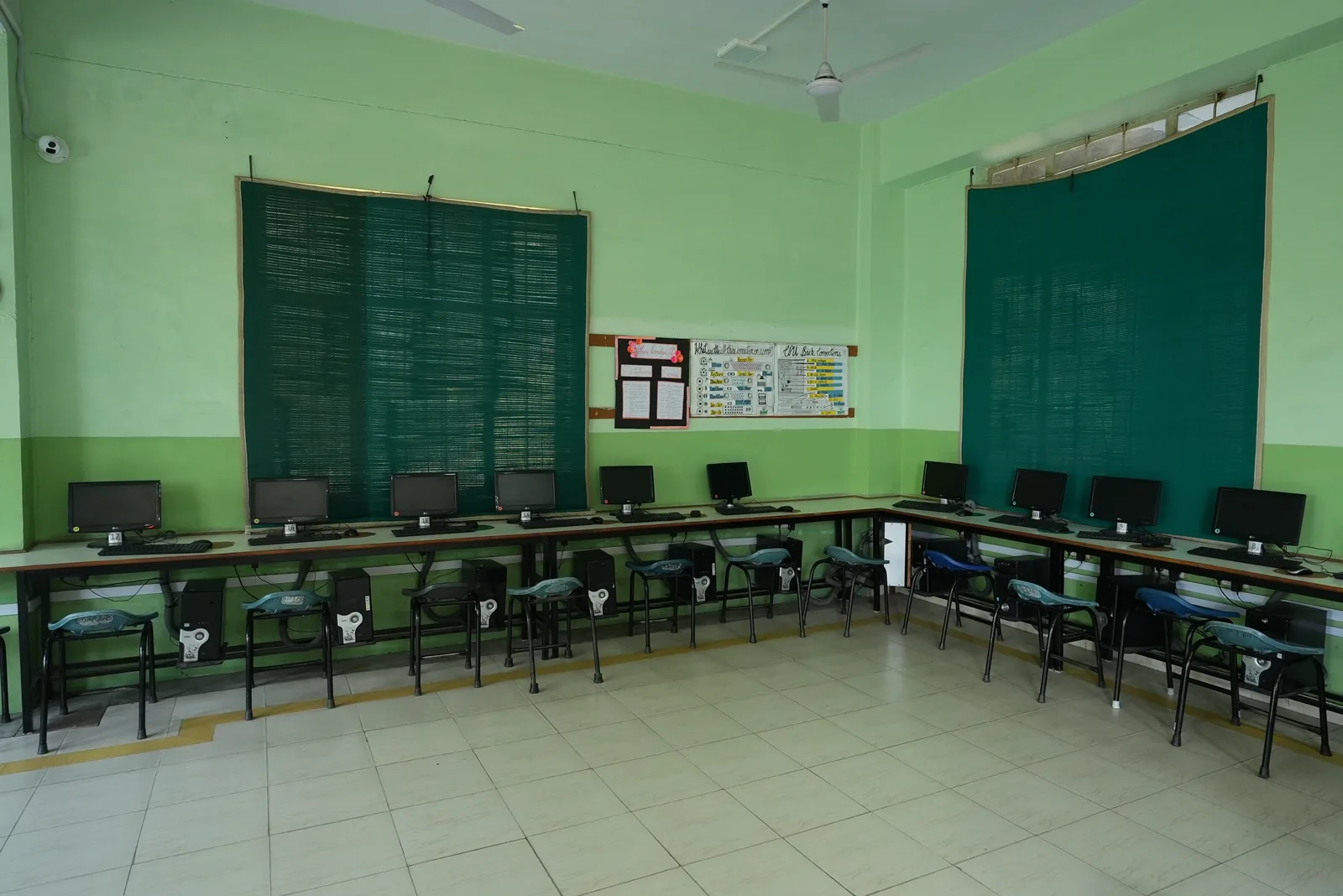 Computer lab seating and monitors