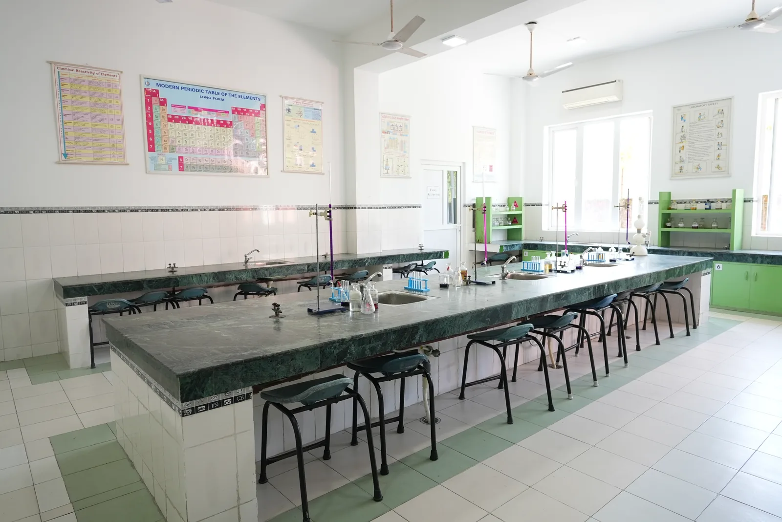 Chemistry lab with periodic table